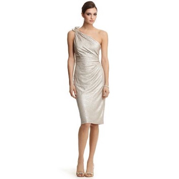 David Meister Dresses & Skirts - David Meister One-Shoulder Metallic Dress